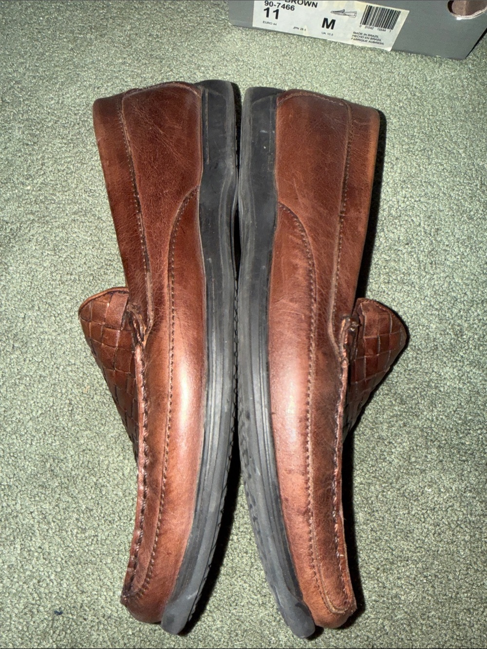 Dockers Brown Woven Leather Slip-On Loafers - Picture 5 of 8